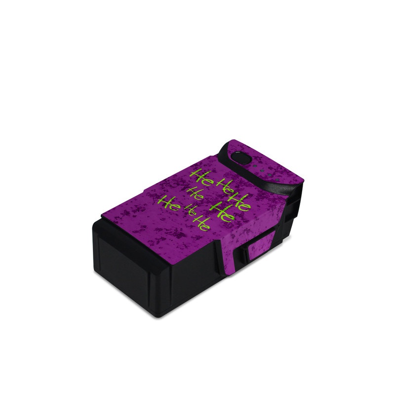 DJI Mavic Air Battery Skin design of Font, Purple, Paint, Handwriting, Graphic design, with purple, green, black colors