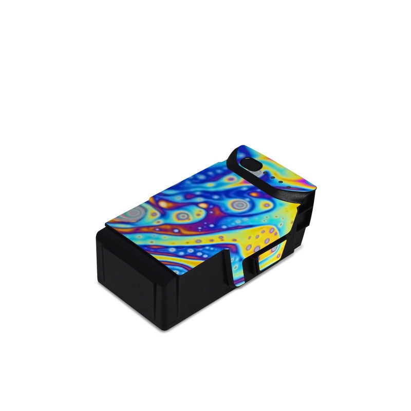 DJI Mavic Air Battery Skin design of Psychedelic art, Blue, Pattern, Art, Visual arts, Water, Organism, Colorfulness, Design, Textile, with gray, blue, orange, purple, green colors