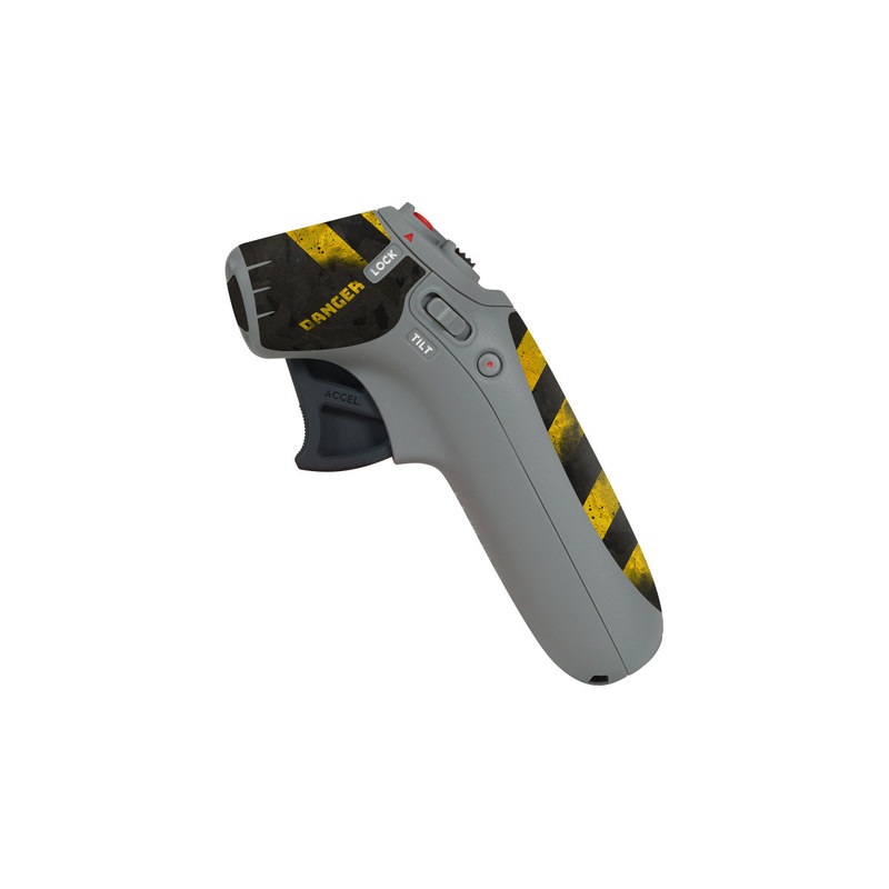 DJI Motion Controller Skin design of Colorfulness, Road surface, Yellow, Rectangle, Asphalt, Font, Material property, Parallel, Tar, Tints and shades, with black, gray, yellow colors