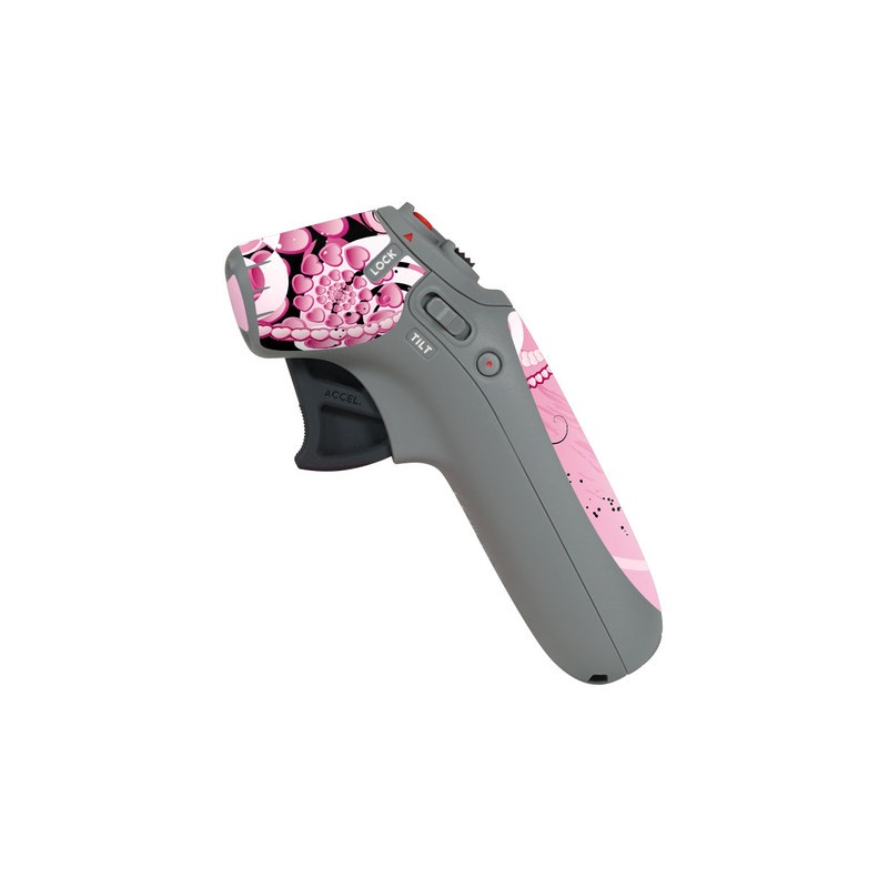 DJI Motion Controller Skin design of Pink, Floral design, Graphic design, Text, Design, Flower Arranging, Pattern, Illustration, Flower, Floristry, with pink, gray, black, white, purple, red colors