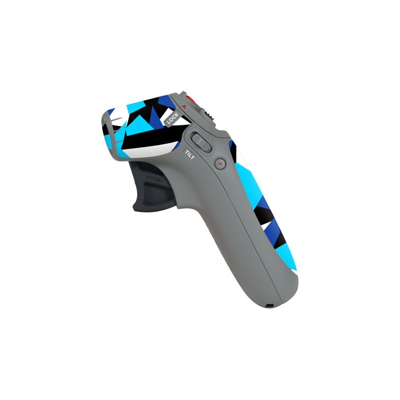 DJI Motion Controller Skin design of Blue, Pattern, Turquoise, Cobalt blue, Teal, Design, Electric blue, Graphic design, Triangle, Font, with blue, white, black colors