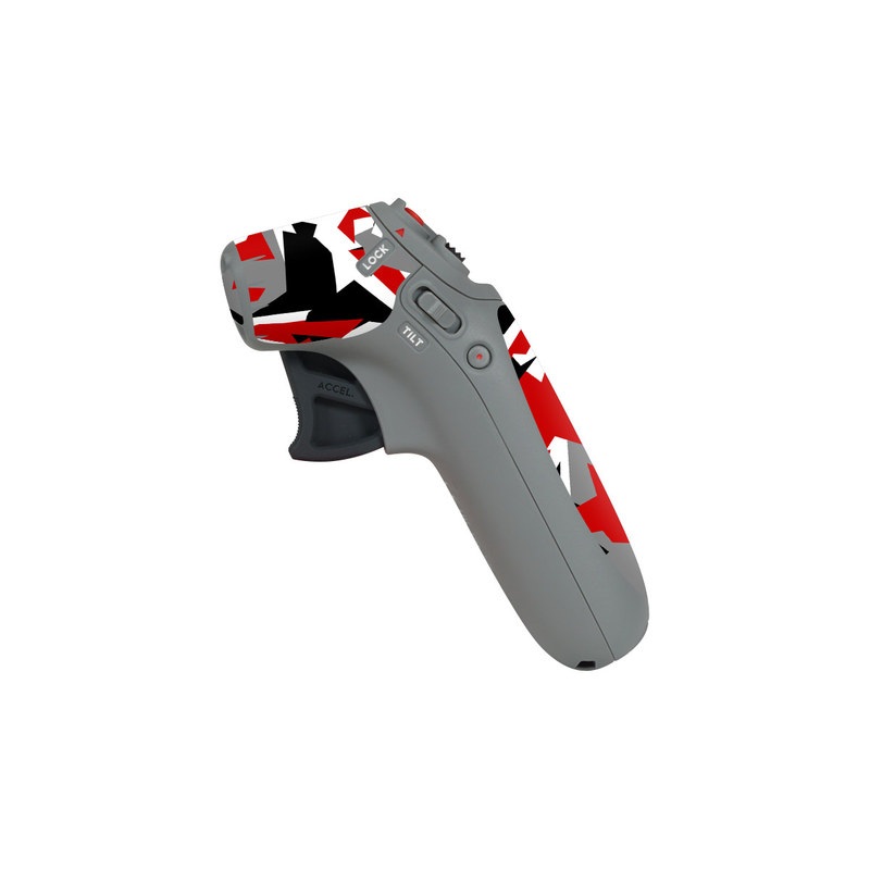 DJI Motion Controller Skin design of Red, Pattern, Font, Design, Textile, Carmine, Illustration, Flag, Crowd, with red, white, black, gray colors