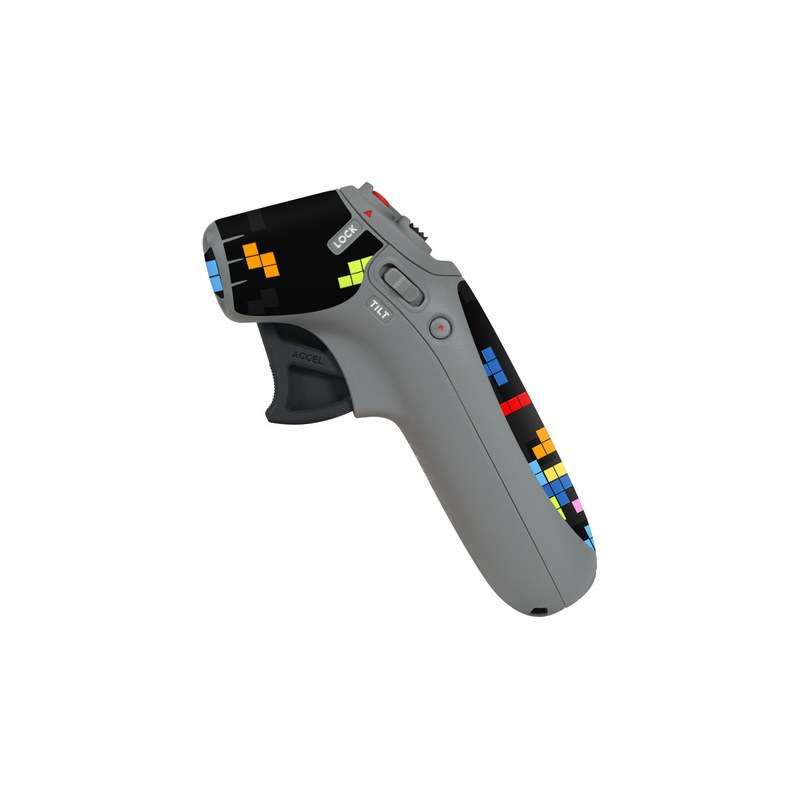 DJI Motion Controller Skin design of Pattern, Symmetry, Font, Design, Graphic design, Line, Colorfulness, Magenta, Square, Graphics, with black, green, blue, orange, red colors