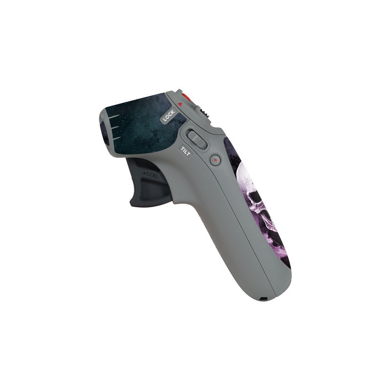 DJI Motion Controller Skin design of Skull, Bone, Illustration, Font, Jaw, Fictional character, Graphic design, Graphics, Art, with black, white, gray, purple colors