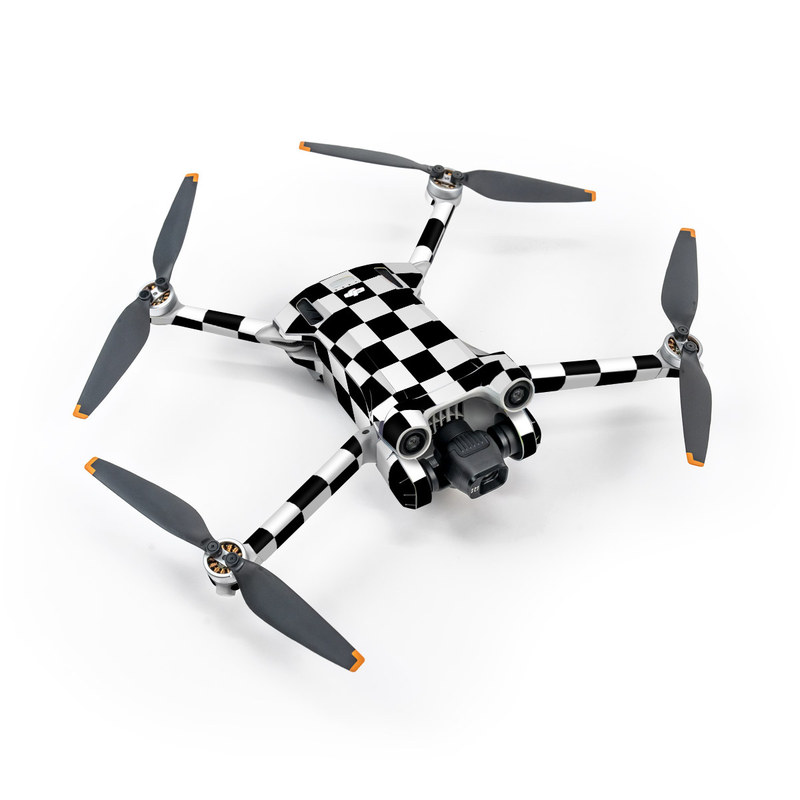 DJI Mini 3 Pro Skin design of Black, Photograph, Games, Pattern, Indoor games and sports, Black-and-white, Line, Design, Recreation, Square, with black, white colors
