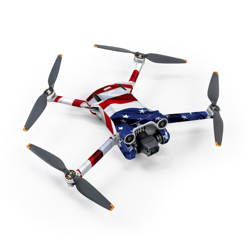 DJI Mini 3 Pro Skin design of Flag, Flag of the united states, Flag Day (USA), Veterans day, Memorial day, Holiday, Independence day, Event with red, blue, white colors