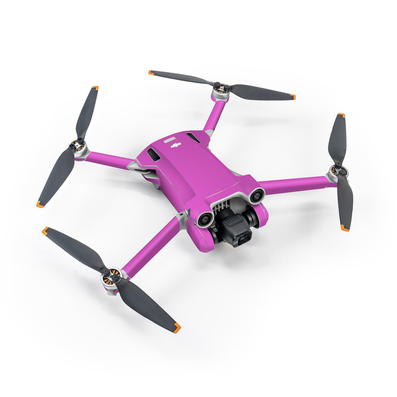 DJI Mini 3 Pro Skin design of Violet, Pink, Purple, Red, Lilac, Magenta, Blue, Lavender, Text, Sky with pink colors