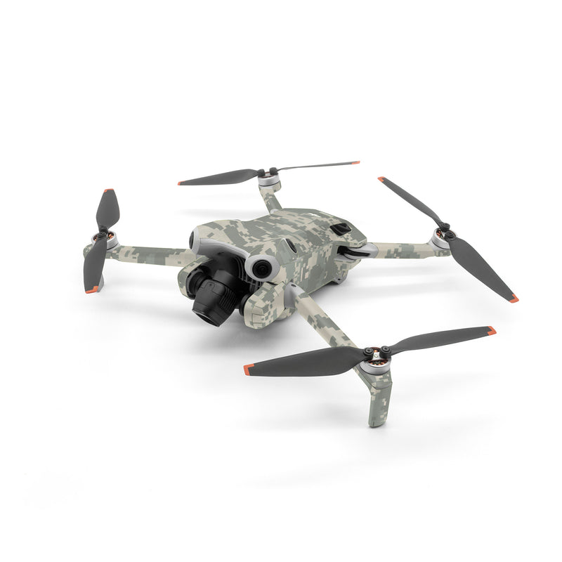 DJI Mini 4 Pro Skin design of Military camouflage, Green, Pattern, Uniform, Camouflage, Design, Wallpaper, with gray, green colors