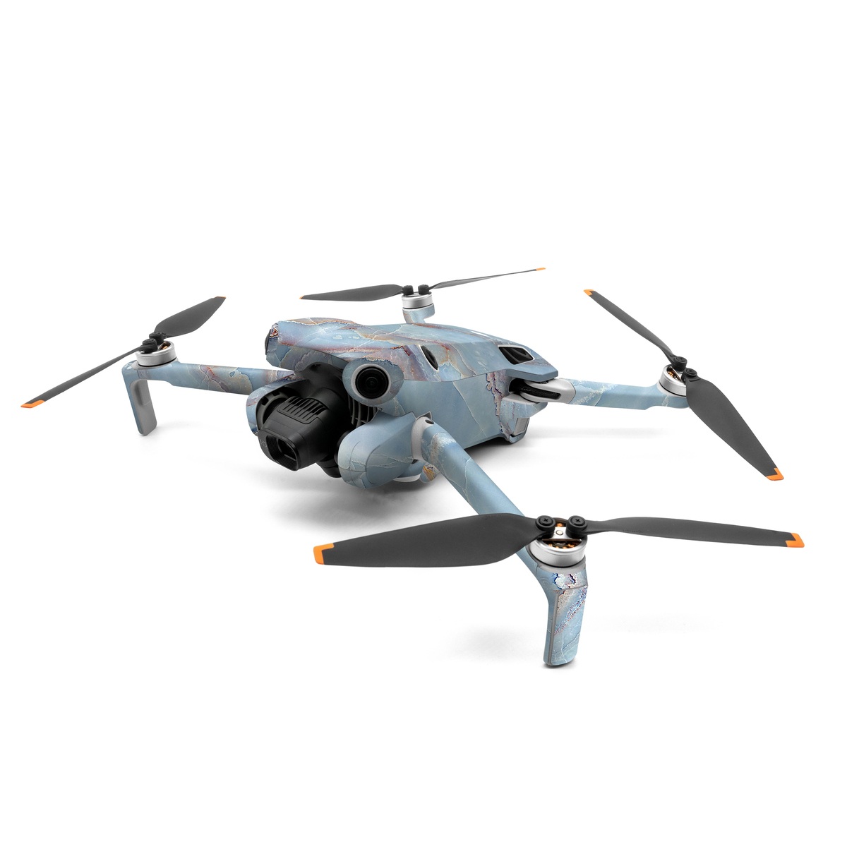 DJI Mini 4 Pro Skin design of Blue, Azure, Aqua, Onyx, with blue, red, orange, white colors
