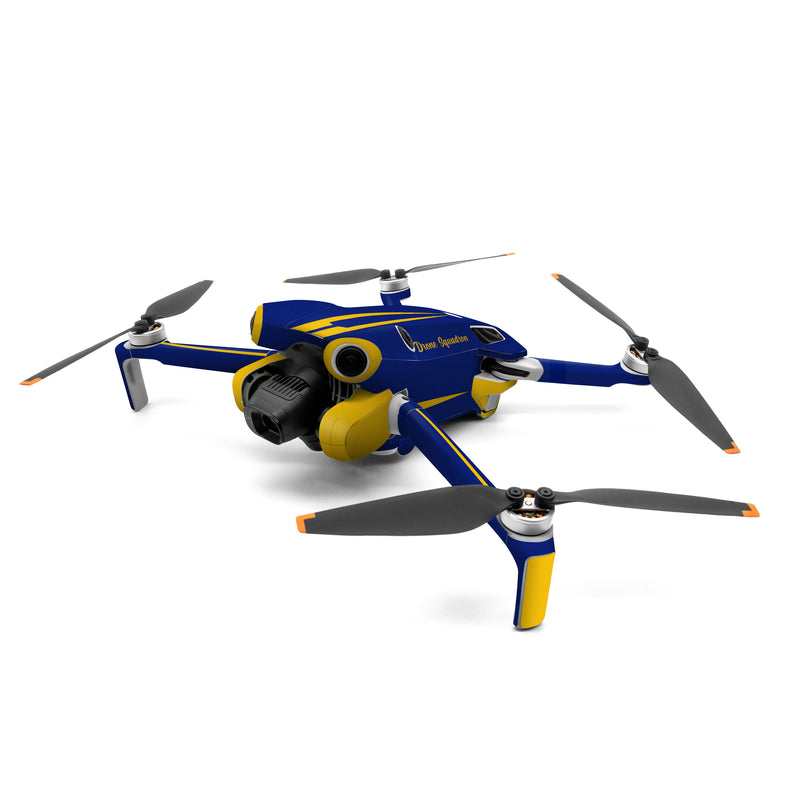 DJI Mini 4 Pro Skin design, with blue, yellow colors