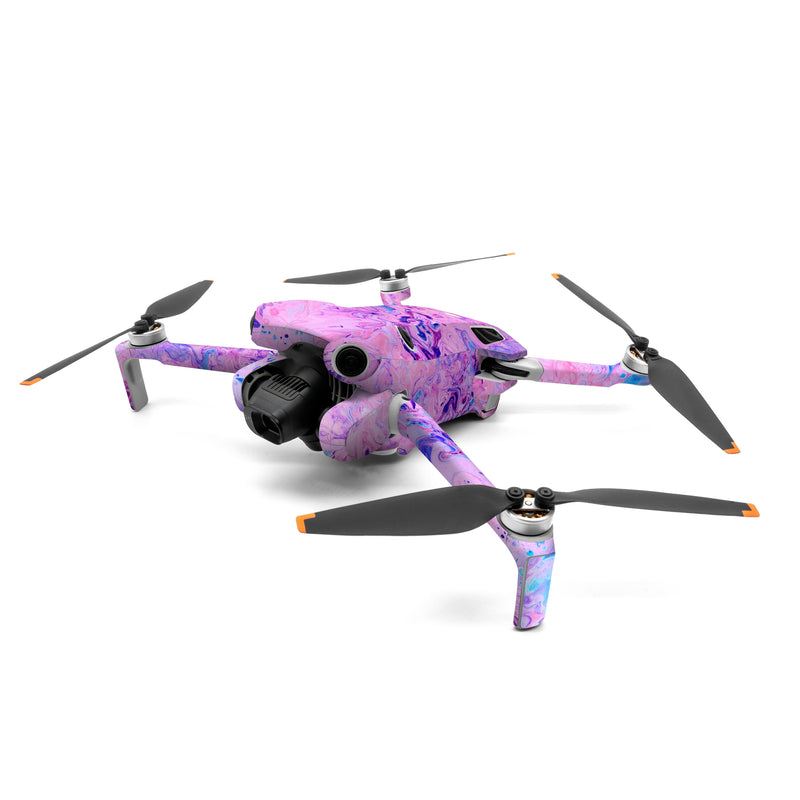 DJI Mini 4 Pro Skin design of Purple, Violet, Lilac, Art, Pattern, Modern art, Painting, Visual arts, Acrylic paint, Magenta, with pink, purple, blue colors