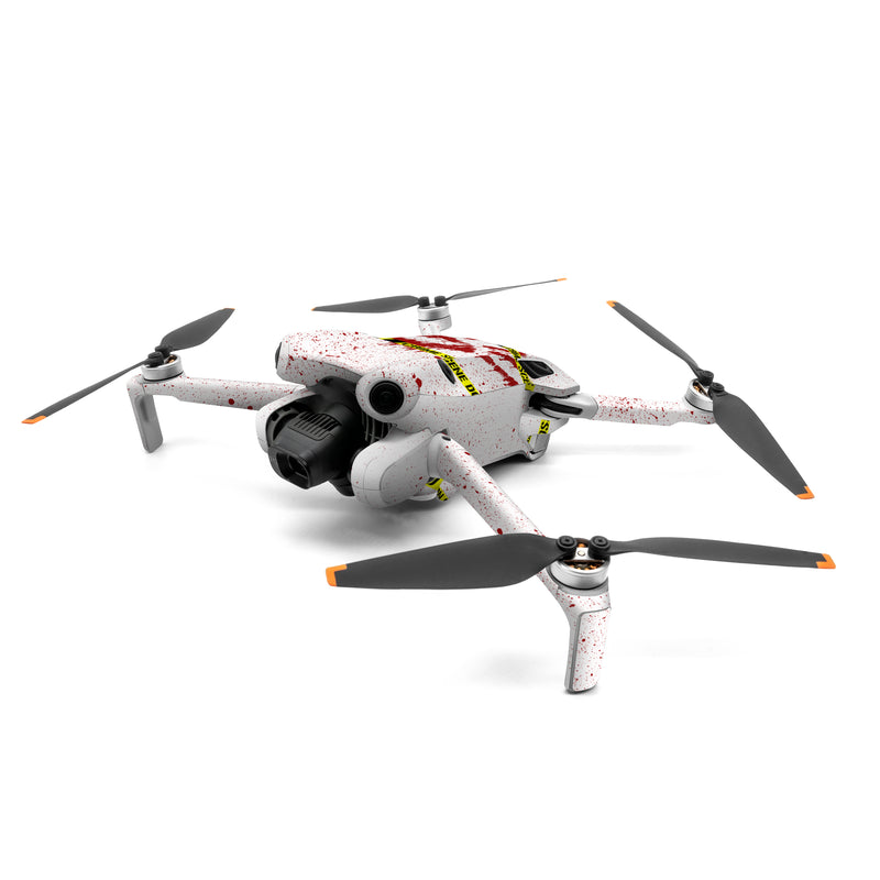 DJI Mini 4 Pro Skin design of Text, Font, Red, Graphic design, Logo, Graphics, Brand, Banner, with white, red, yellow, black colors