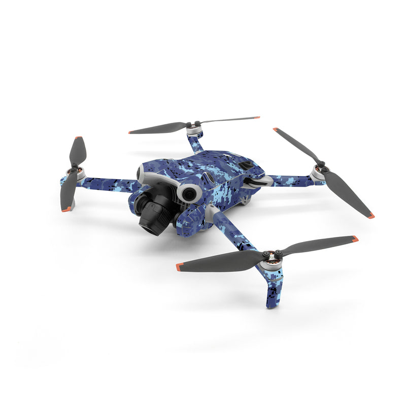 DJI Mini 4 Pro Skin design of Blue, Purple, Pattern, Lavender, Violet, Design, with blue, gray, black colors