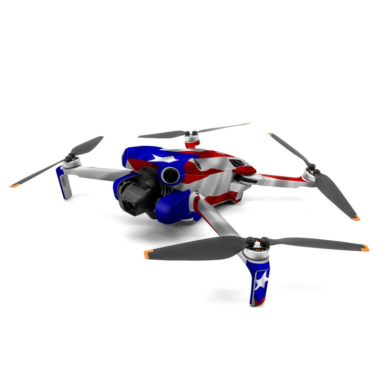 DJI Mini 4 Pro Skin design of Flag, Flag of the united states, Flag Day (USA), Veterans day, Independence day, with red, blue, white colors