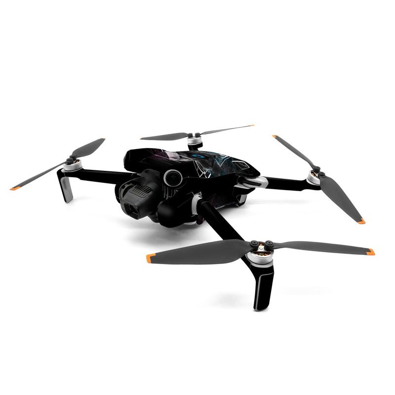 DJI Mini 4 Pro Skin design of Graphic design, Design, Pattern, Graphics, Illustration, Font, Circle, Triangle, Fractal art, Logo, with black, gray colors