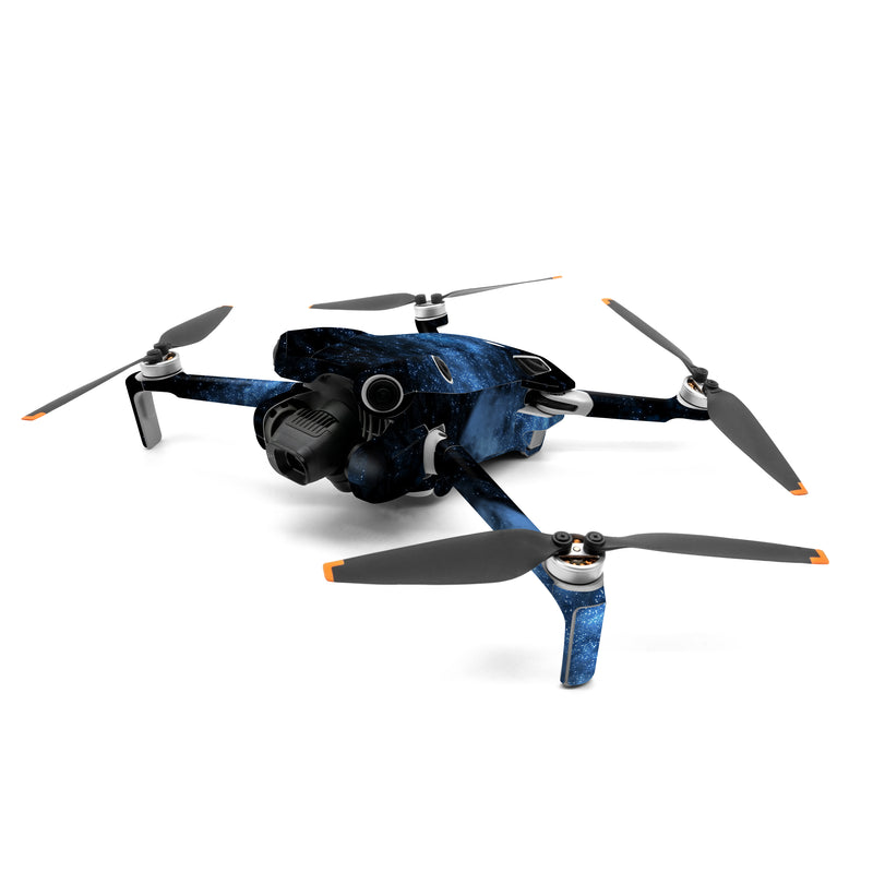 DJI Mini 4 Pro Skin design of Sky, Atmosphere, Black, Blue, Outer space, Atmospheric phenomenon, Astronomical object, Darkness, Universe, Space, with black, blue colors