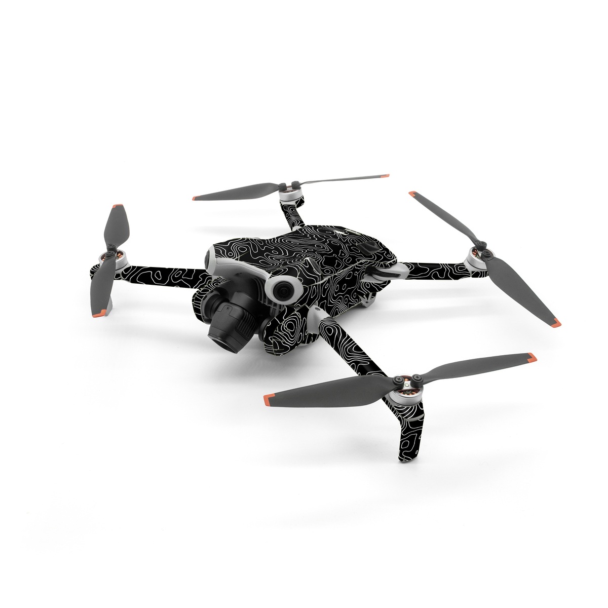 DJI Mini 4 Pro Skin design of Art, Motif, Pattern, Symmetry, Monochrome, Circle, Font, Visual arts, Illustration, Monochrome photography, with black, gray colors