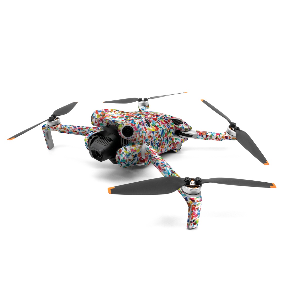 DJI Mini 4 Pro Skin design of Pattern, Wrapping paper, with red, orange, pink, blue, green, yellow colors