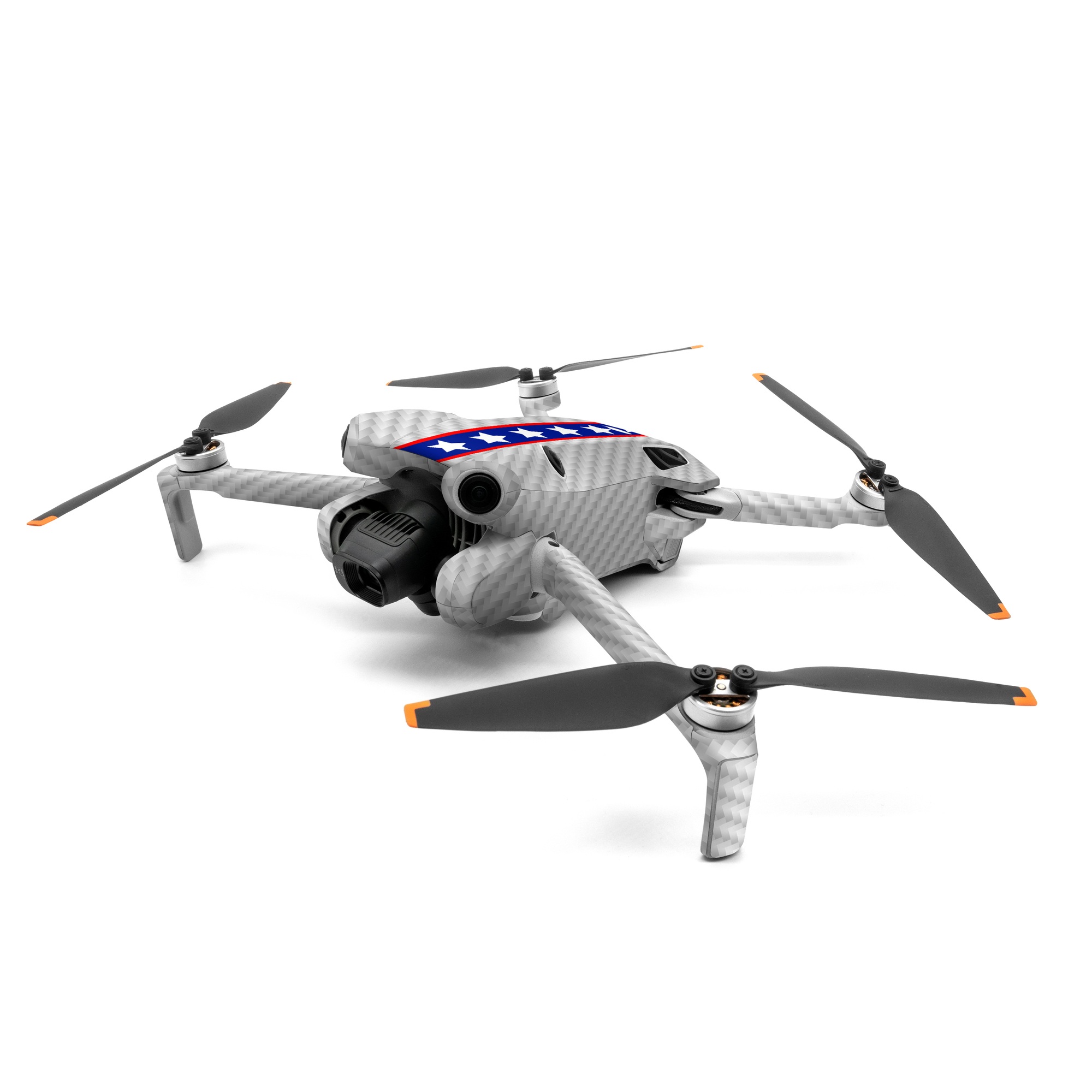 DJI Mini 4 Pro Skin design of Flag of the united states, Flag, Font, Parallel, Electric blue, Rectangle, Pattern, Flag Day (USA), Symbol, Carmine, with gray, white, blue, red colors