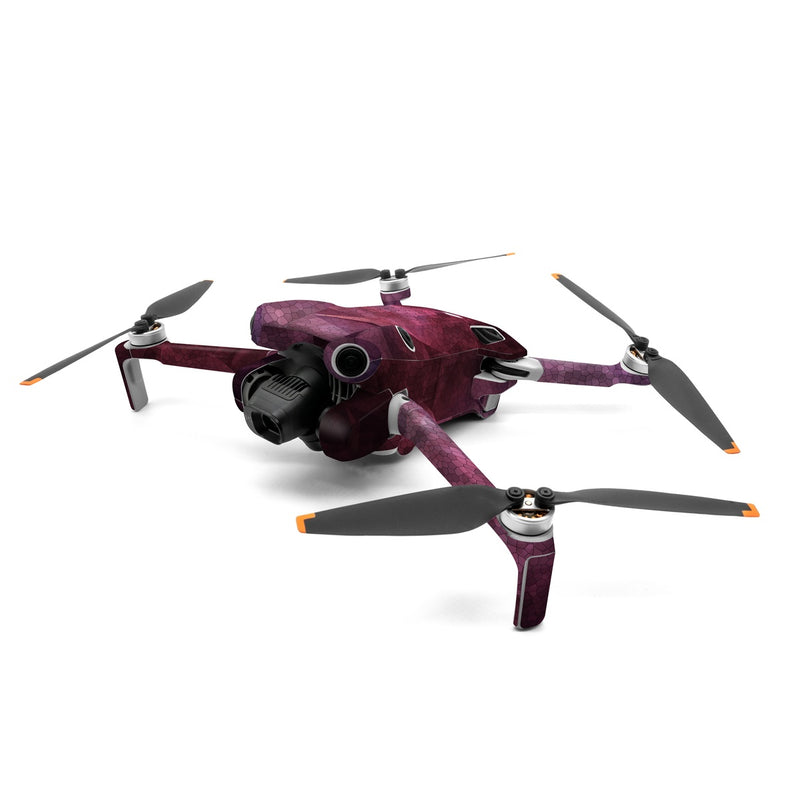 DJI Mini 4 Pro Skin design of Purple, Sky, Red, Violet, Pink, Pattern, Design, Triangle, Line, Magenta, with black, red, purple, pink, white colors