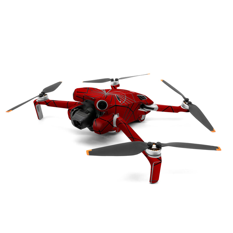 DJI Mini 4 Pro Skin design of Red, Symmetry, Circle, Pattern, Line, with red, black, gray colors