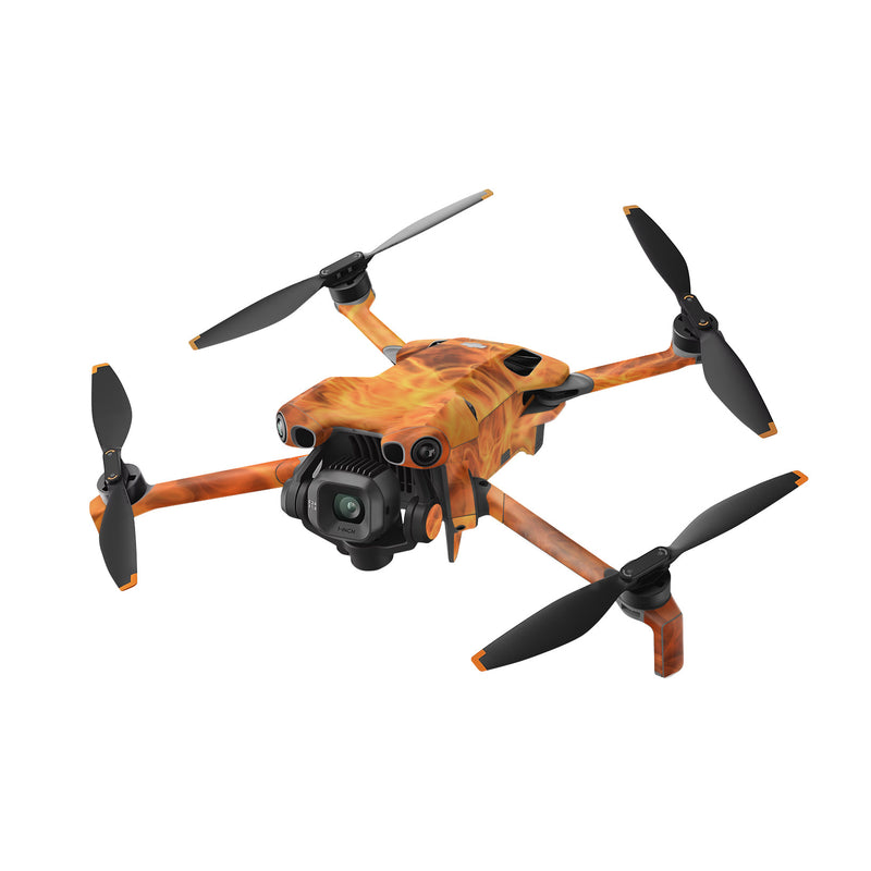 DJI Mini 5 Pro Skin design of Flame, Fire, Heat, Orange, with red, orange, black colors