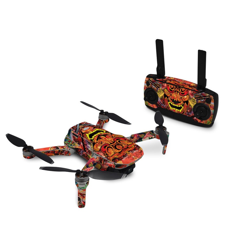 DJI Mavic Mini Skin design of Art, Psychedelic art, Visual arts, Illustration, Fictional character, Demon, with red, orange, yellow colors