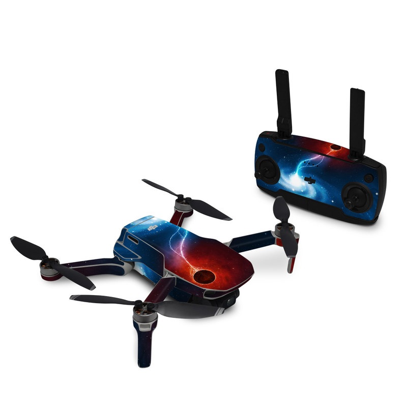 DJI Mavic Mini Skin design of Outer space, Atmosphere, Astronomical object, Universe, Space, Sky, Planet, Astronomy, Celestial event, Galaxy, with blue, red, black colors