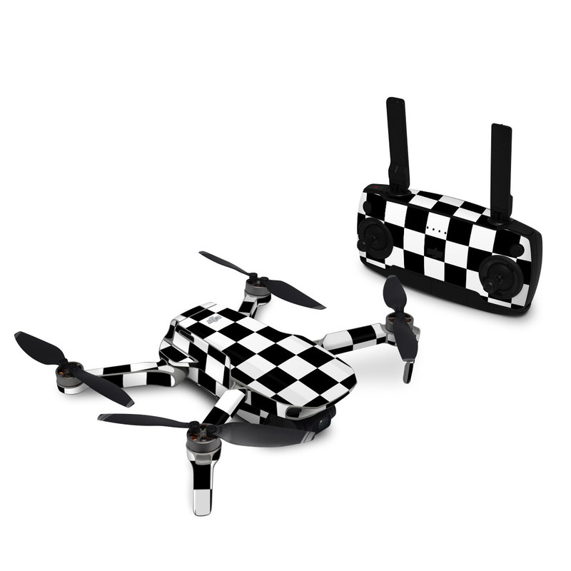 DJI Mavic Mini Skin design of Black, Photograph, Games, Pattern, Indoor games and sports, Black-and-white, Line, Design, Recreation, Square, with black, white colors