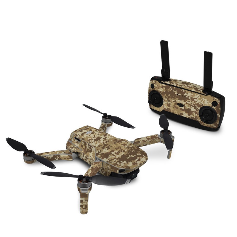 DJI Mavic Mini Skin design of Military camouflage, Brown, Pattern, Camouflage, Wall, Beige, Design, Textile, Uniform, Flooring with brown colors