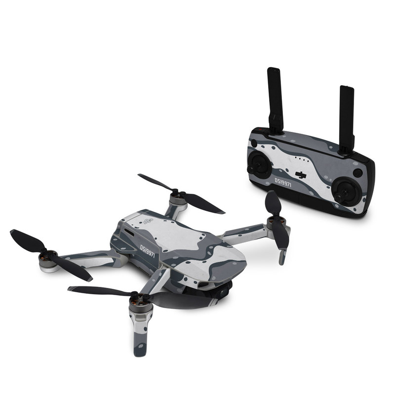 DJI Mavic Mini Skin design of White, Pattern, Water, Design, Illustration, Black-and-white, Metal, Drawing, Style, with black, white, gray colors