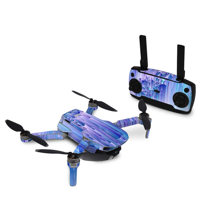 DJI Mavic Mini Skin design of Blue, Purple, Lavender, Ice, with blue, purple colors