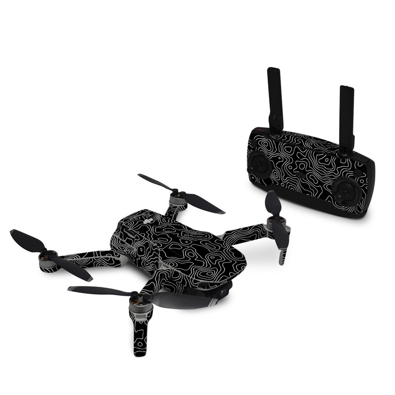DJI Mavic Mini Skin design of Art, Motif, Pattern, Symmetry, Monochrome, Circle, Font, Visual arts, Illustration, Monochrome photography, with black, gray colors