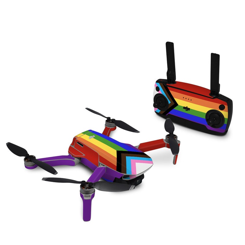 DJI Mavic Mini Skin design of Blue, Orange, Red, Green, Yellow, Violet, Text, Line, Graphic design, Colorfulness with black, white, brown, pink, blue, purple, green, yellow, orange, red colors
