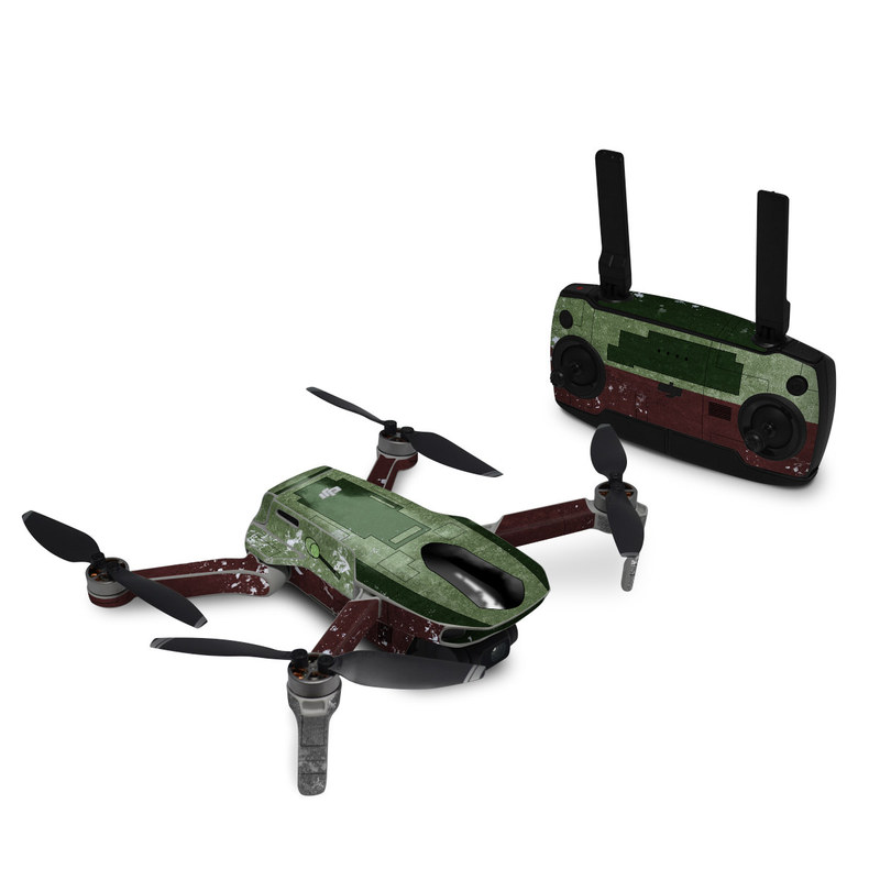 DJI Mavic Mini Skin design of Rectangle, Screenshot, Font, Wood, Pattern, Symmetry, Machine, Gas, Parallel, Engineering, with red, green, yellow, black, gray, white colors