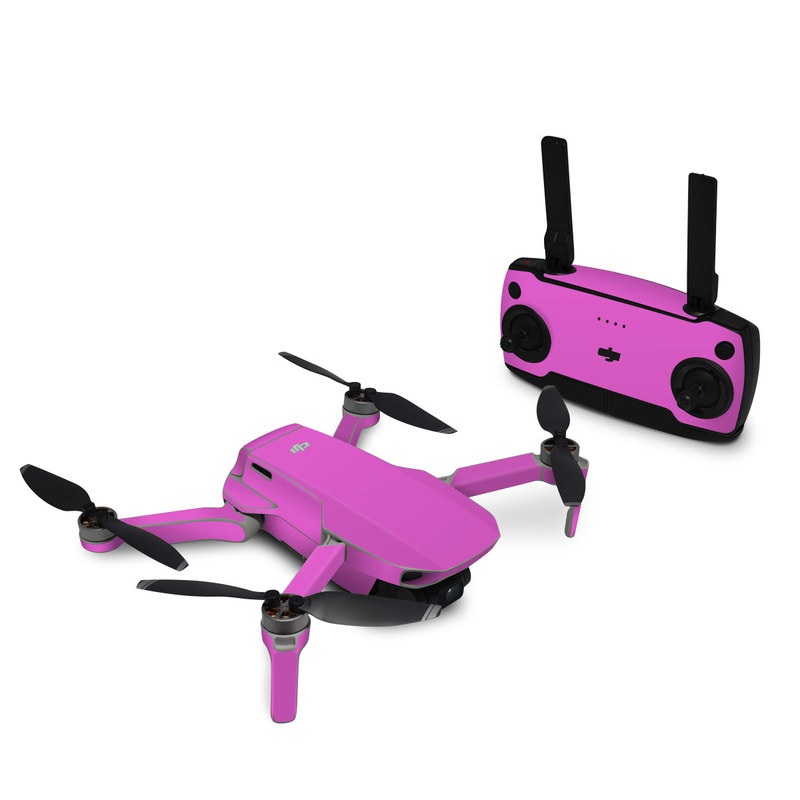 DJI Mavic Mini Skin design of Violet, Pink, Purple, Red, Lilac, Magenta, Blue, Lavender, Text, Sky, with pink colors