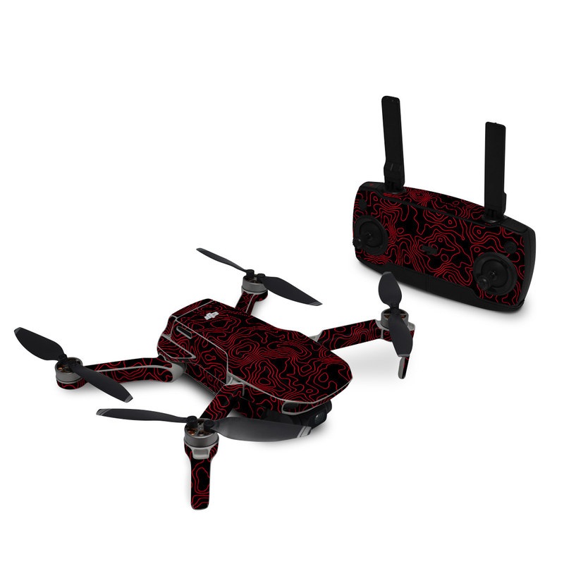 DJI Mavic Mini Skin design of Pink, Art, Motif, Magenta, Font, Pattern, Symmetry, Rectangle, Circle, Electric blue, with black, red colors