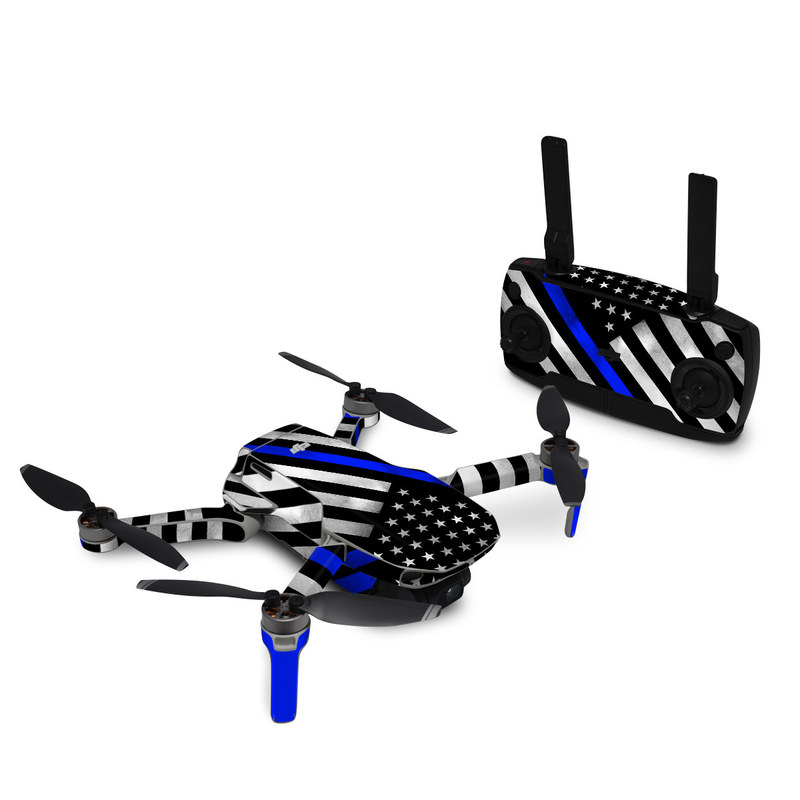 DJI Mavic Mini Skin design of Flag of the united states, Flag, Cobalt blue, Pattern, Line, Black-and-white, Design, Monochrome, Electric blue, Parallel, with black, white, gray, blue colors