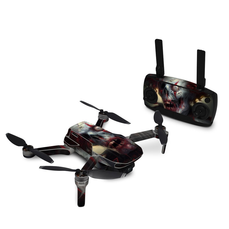 DJI Mavic Mini Skin design of Illustration, Fictional character, Fiction, Supervillain, Demon, Art, Zombie, Ghost, Supernatural creature, Flesh, with black, gray, green, red colors