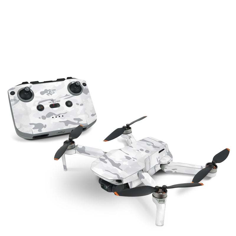 DJI Mini 2 Skin design of Vertebrate, Mammal, Grey, Pattern, Monochrome, Art, Monochrome photography, Rock, Font, Winter, with white, gray colors