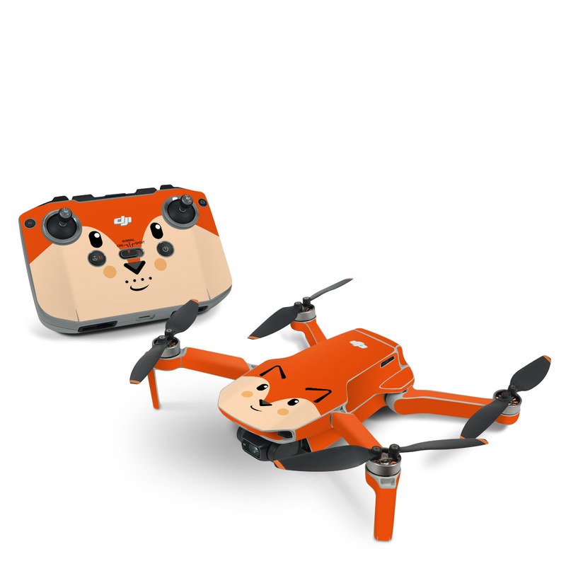 DJI Mini 2 Skin design of Cartoon, Animated cartoon, Nose, Snout, Illustration, Whiskers, Clip art, Hamster, Animation, Art, with black, red, yellow, orange colors