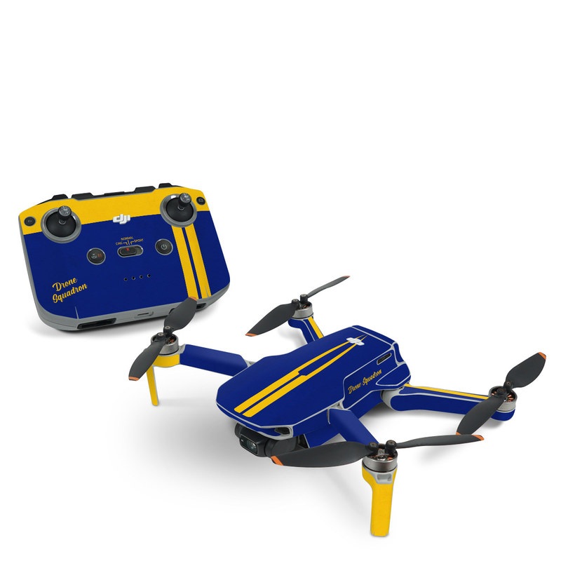 DJI Mini 2 Skin design, with blue, yellow colors
