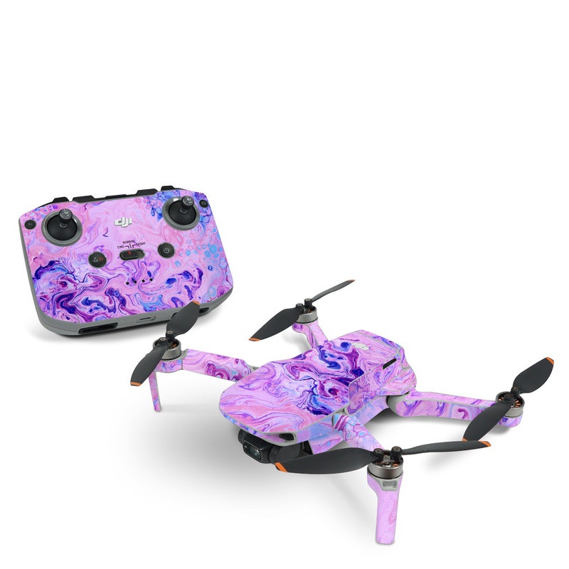 DJI Mini 2 Skin design of Purple, Violet, Lilac, Art, Pattern, Modern art, Painting, Visual arts, Acrylic paint, Magenta, with pink, purple, blue colors