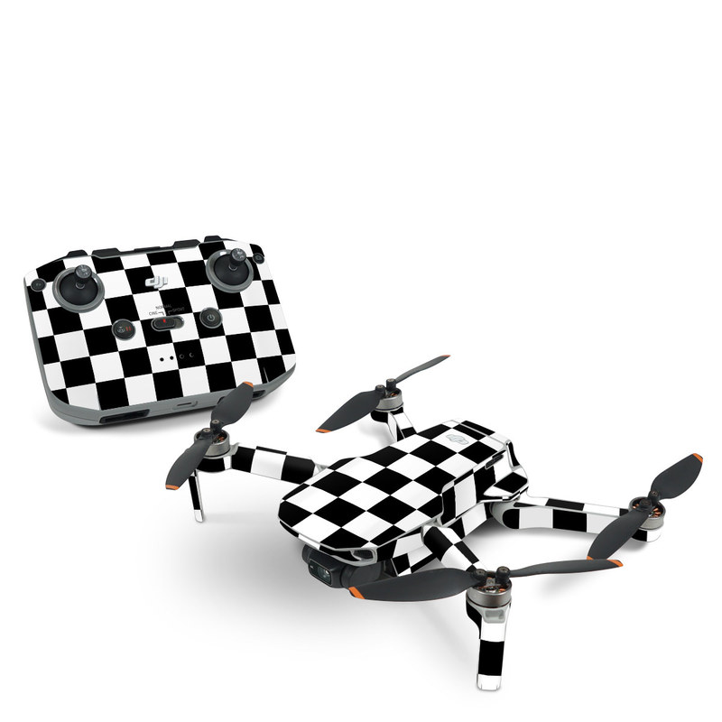 DJI Mini 2 Skin design of Black, Photograph, Games, Pattern, Indoor games and sports, Black-and-white, Line, Design, Recreation, Square, with black, white colors