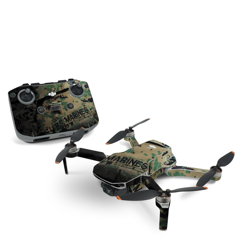 DJI Mini 2 Skin design of Military camouflage, Military uniform, Camouflage, Pattern, Uniform, Green, Design, Military, Army, Airsoft, with black, green, gray, red colors