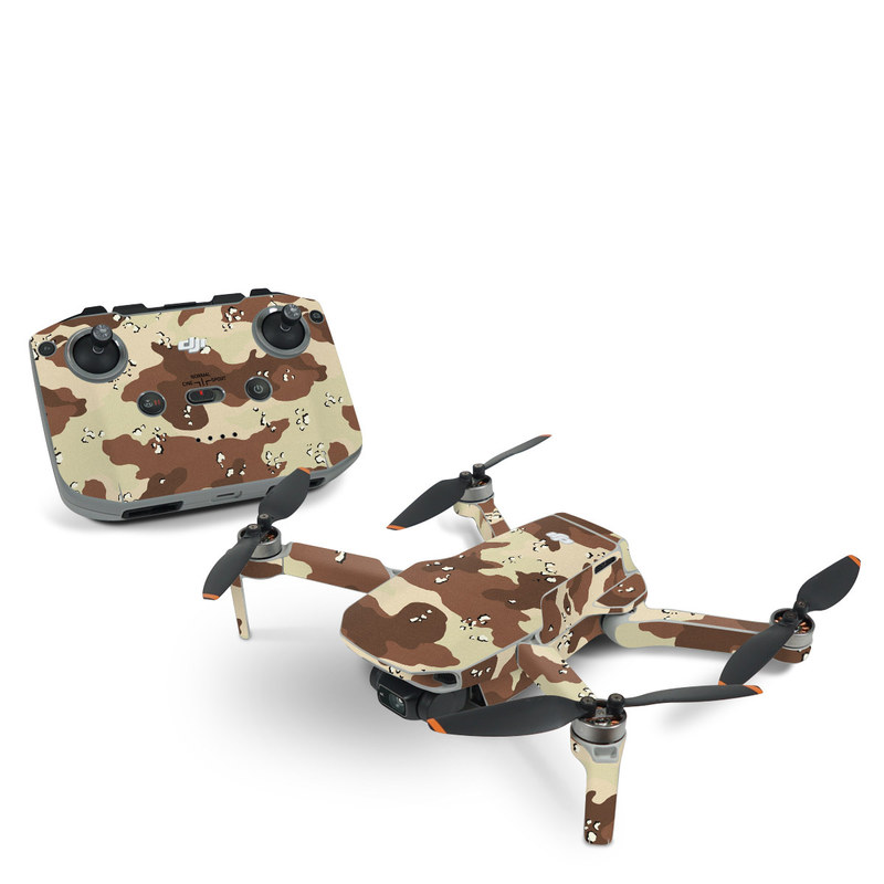 DJI Mini 2 Skin design of Military camouflage, Brown, Pattern, Design, Camouflage, Textile, Beige, Illustration, Uniform, Metal, with gray, red, black, green colors