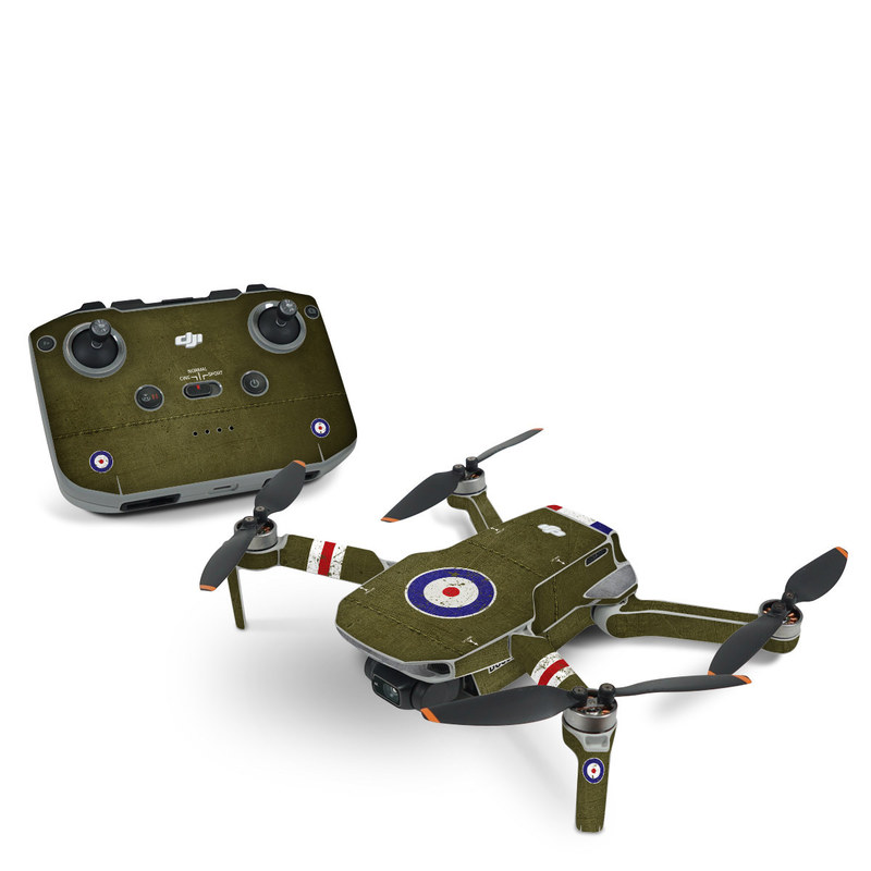 DJI Mini 2 Skin design, with green, red, white, blue colors