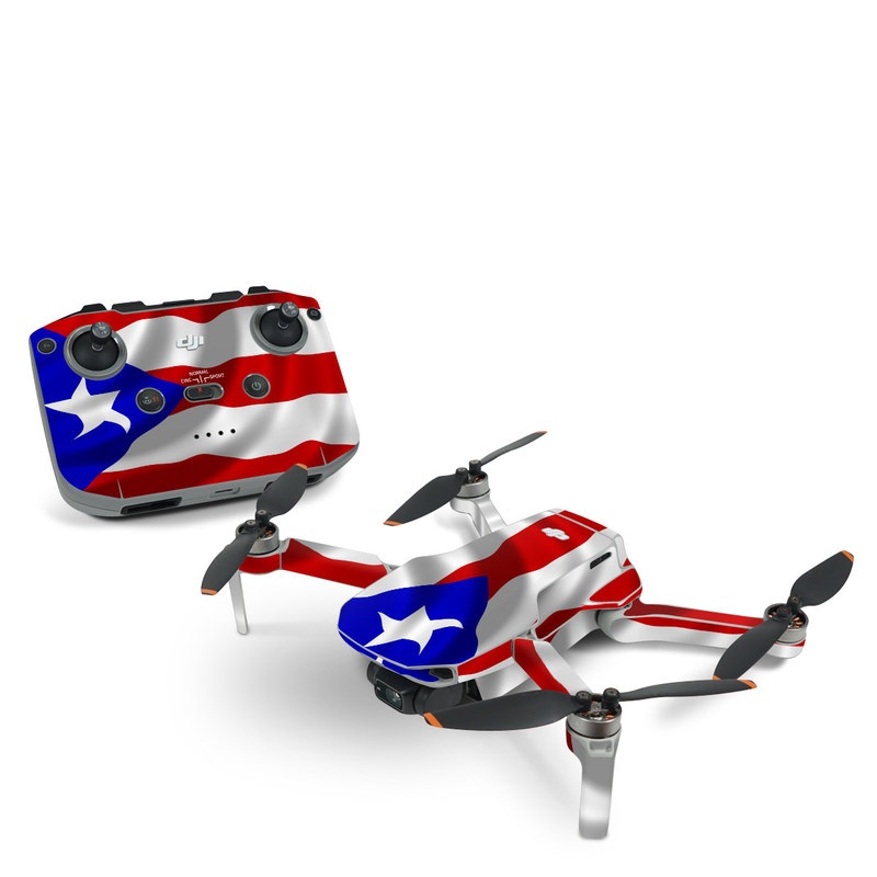 DJI Mini 2 Skin design of Flag, Flag of the united states, Flag Day (USA), Veterans day, Independence day, with red, blue, white colors