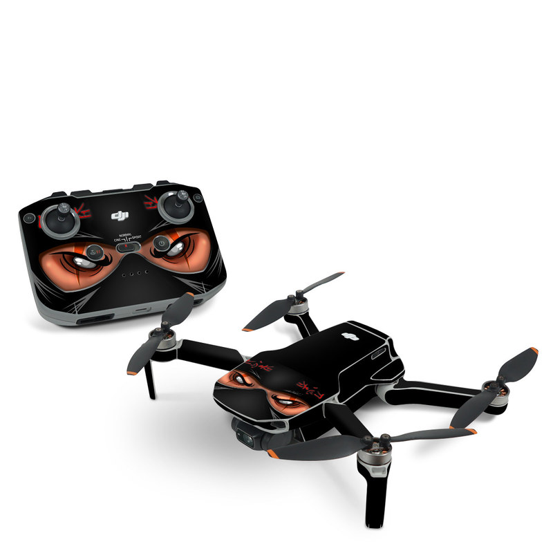 DJI Mini 2 Skin design of Cartoon, Eye, Organ, Anime, Illustration, Mouth, Fictional character, Animation, Graphic design, Cg artwork, with black, red, green, pink, orange, gray colors