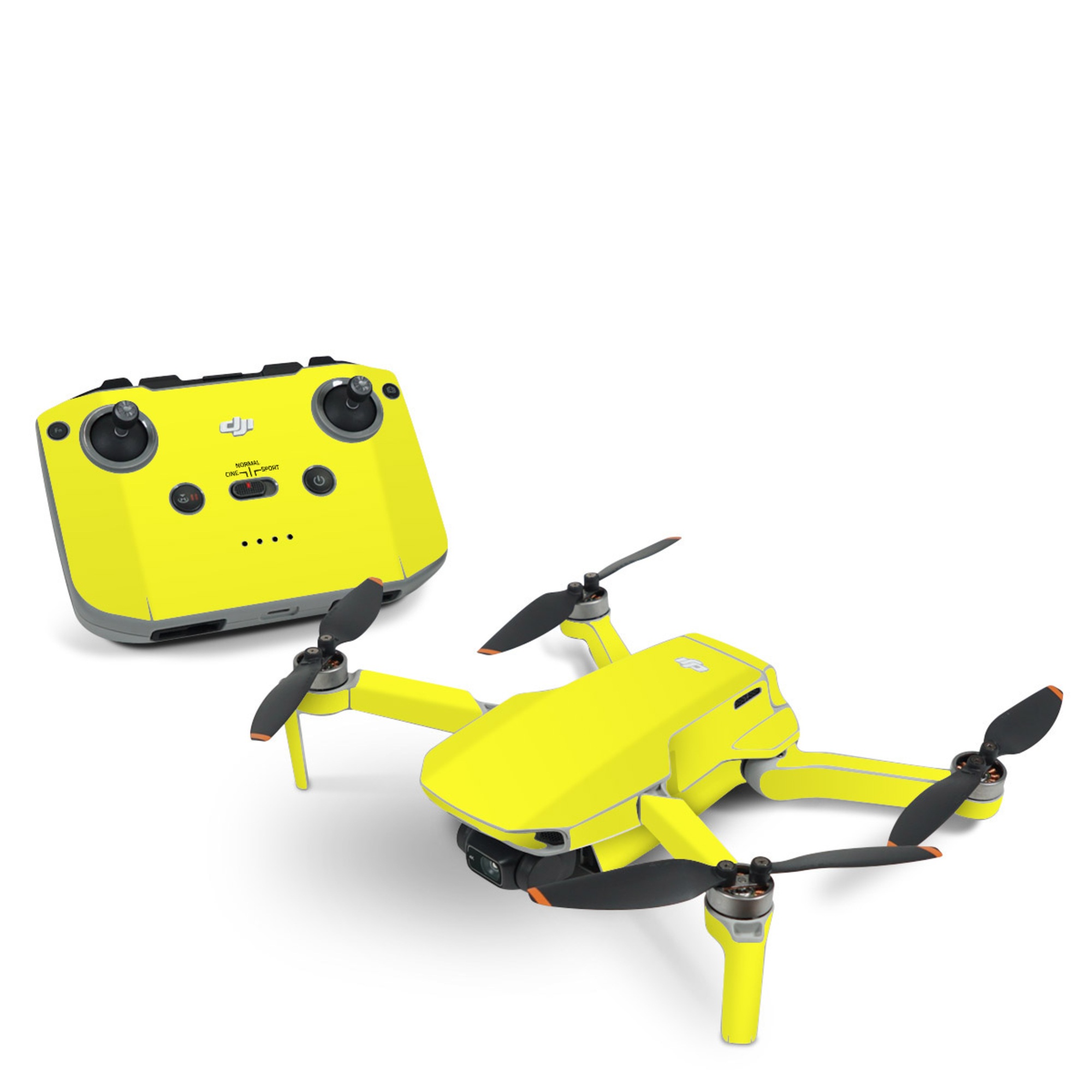 DJI Mini 2 Skin design of Yellow, Font, Electric blue, Peach, Pattern, Magenta, with yellow colors